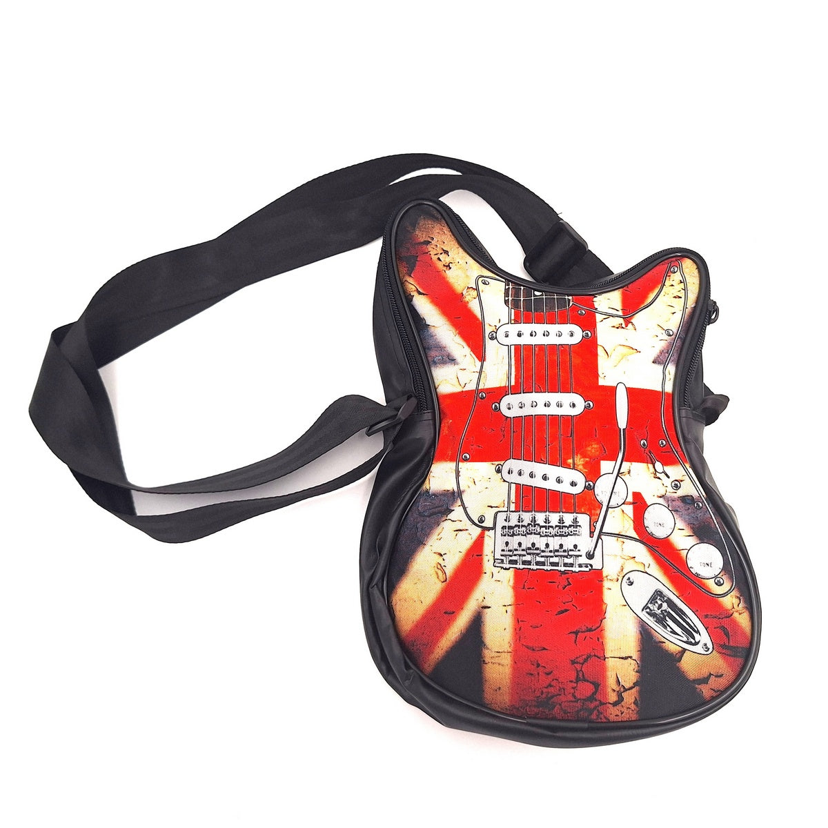 Gitár alakú válltáska - Brit zászló - Ajándék zenerajongóknak