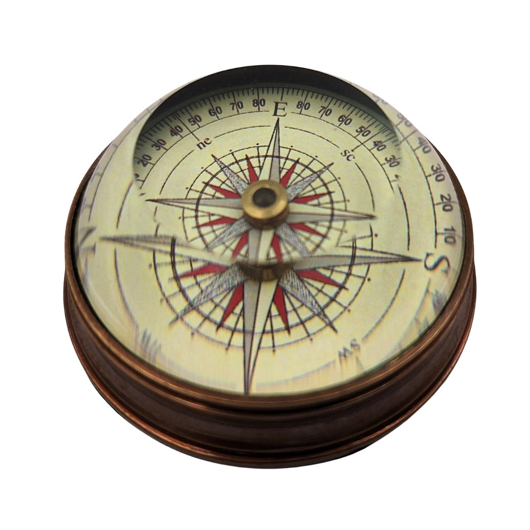 Lentikuláris iránytű - réz és üveg