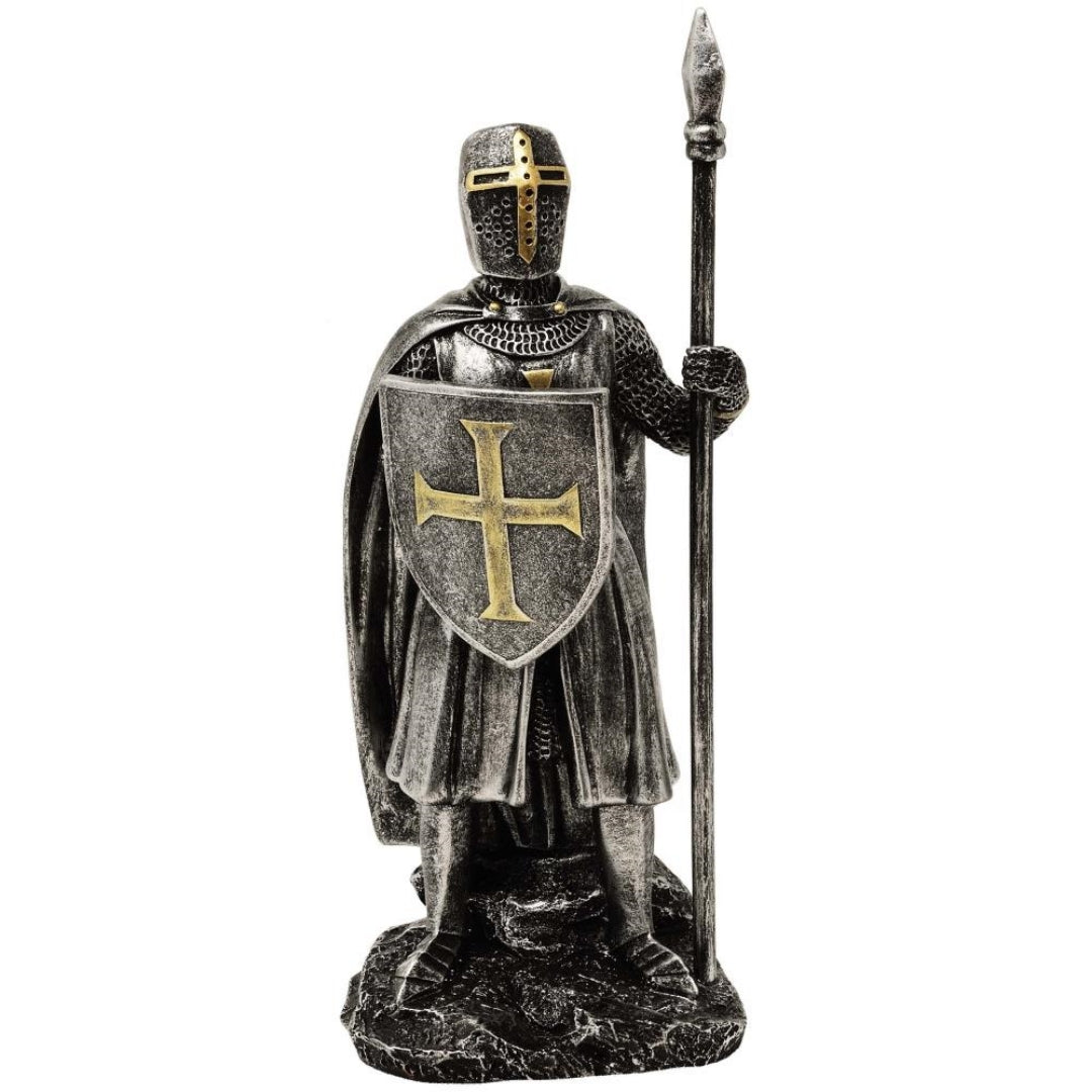 Lovag figura lándzsával - Magasság 20 cm Polirezin