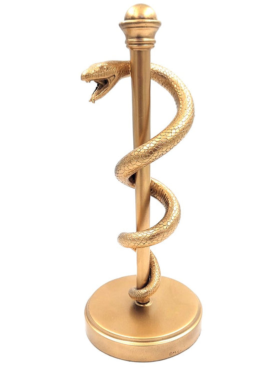 Aszklépiosz aranyszínű botja 30 cm – ajándék orvosnak – MC-9634G