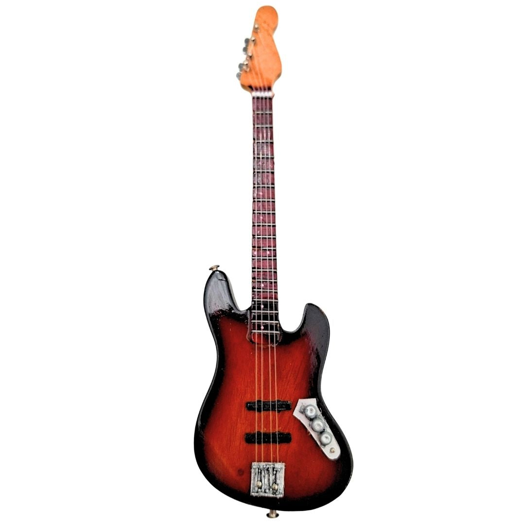 Dekoratív mini gitár állvánnyal - 15 cm, Sunburst