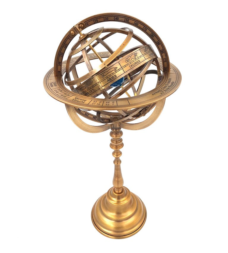 Sárgaréz asztrolábium (armilláris gömb), 39 cm