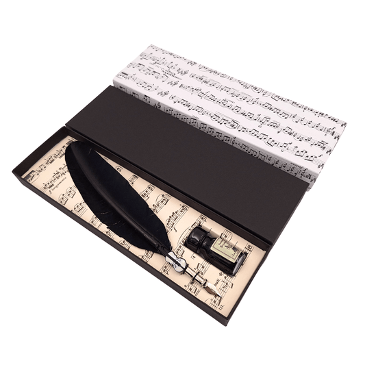 Kalligráfia készlet - fekete libatoll tollheggyel + tinta