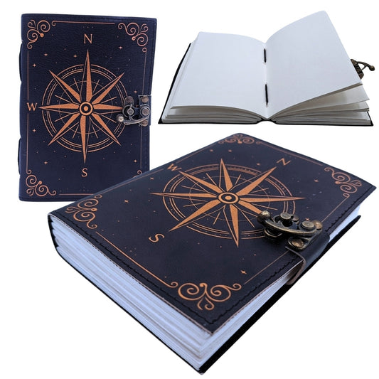 Bőr notesz Retro szélrózsa - Ajándék tengerésznek