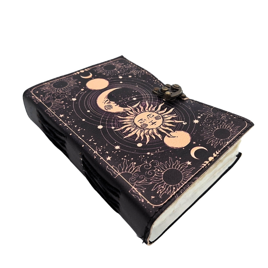 Bőr notesz - Nap és Hold - 200 oldal