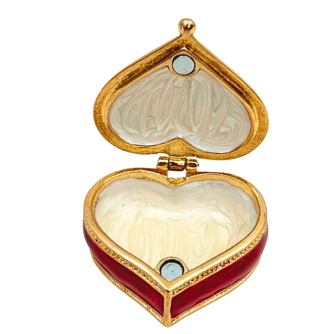 Exkluzív csecsebecsés doboz / ékszerdoboz - szív kristályokkal -