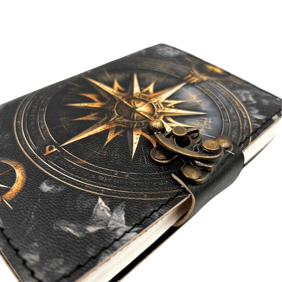 Bőr notesz retro napló iránytű rózsa 200 oldal