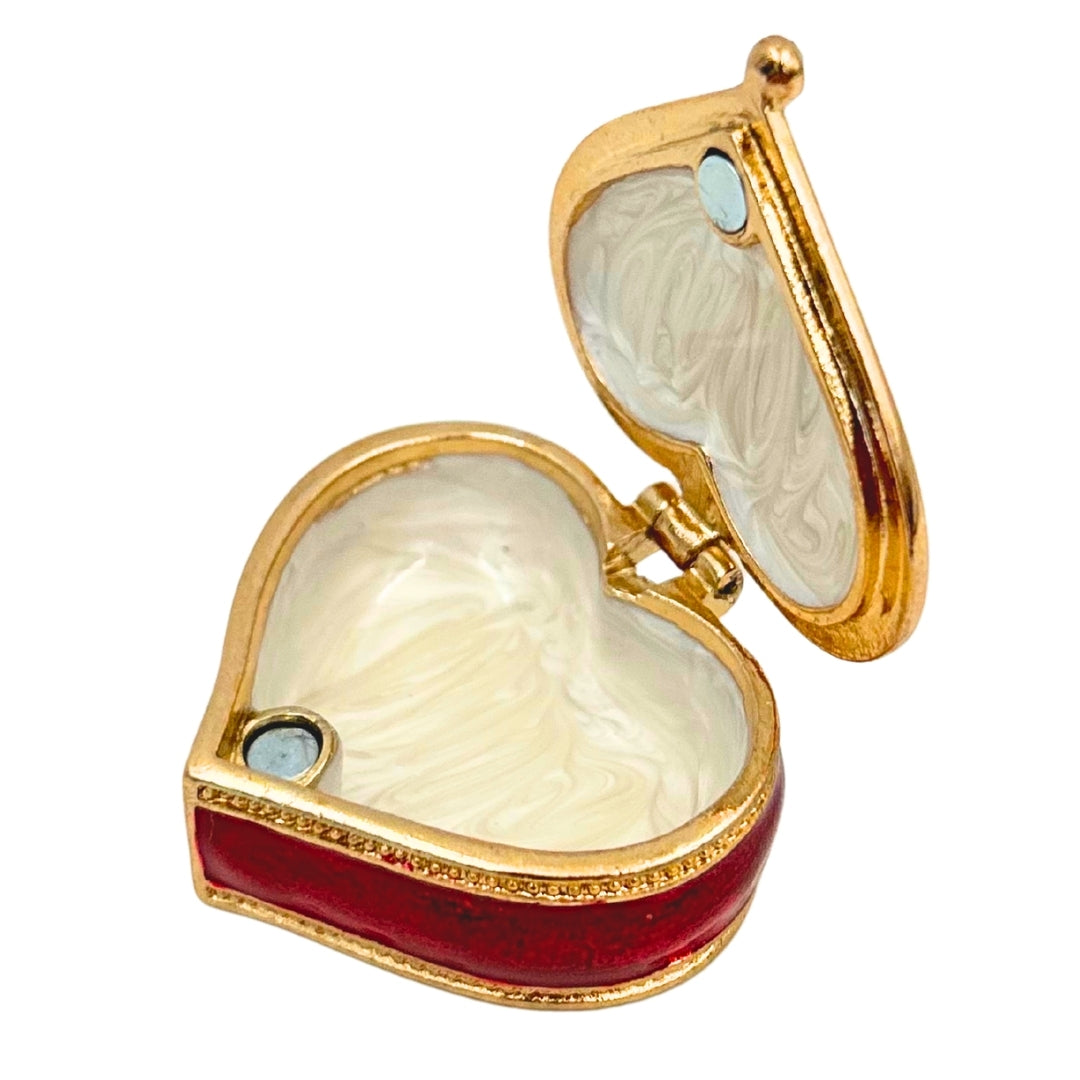 Exkluzív csecsebecsés doboz / ékszerdoboz - szív kristályokkal -