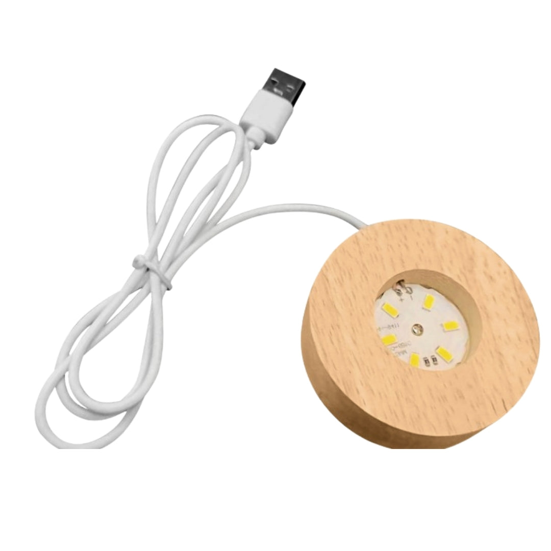 Világító dekoratív kristálygömb fa talapon