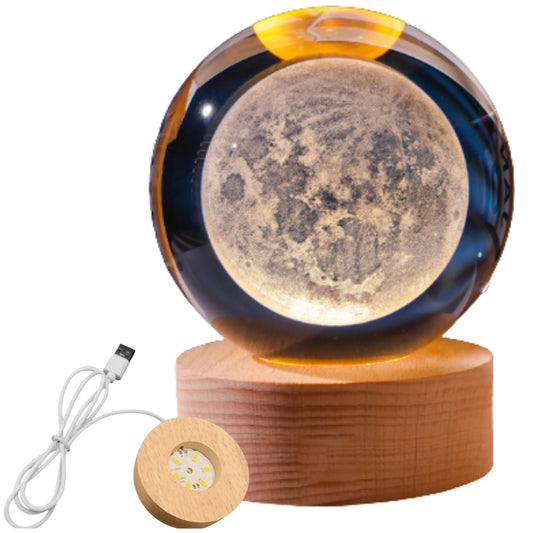 Világító dekoratív kristálygömb fa talapon