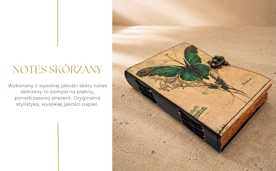 Retro bőr napló – Pillangó