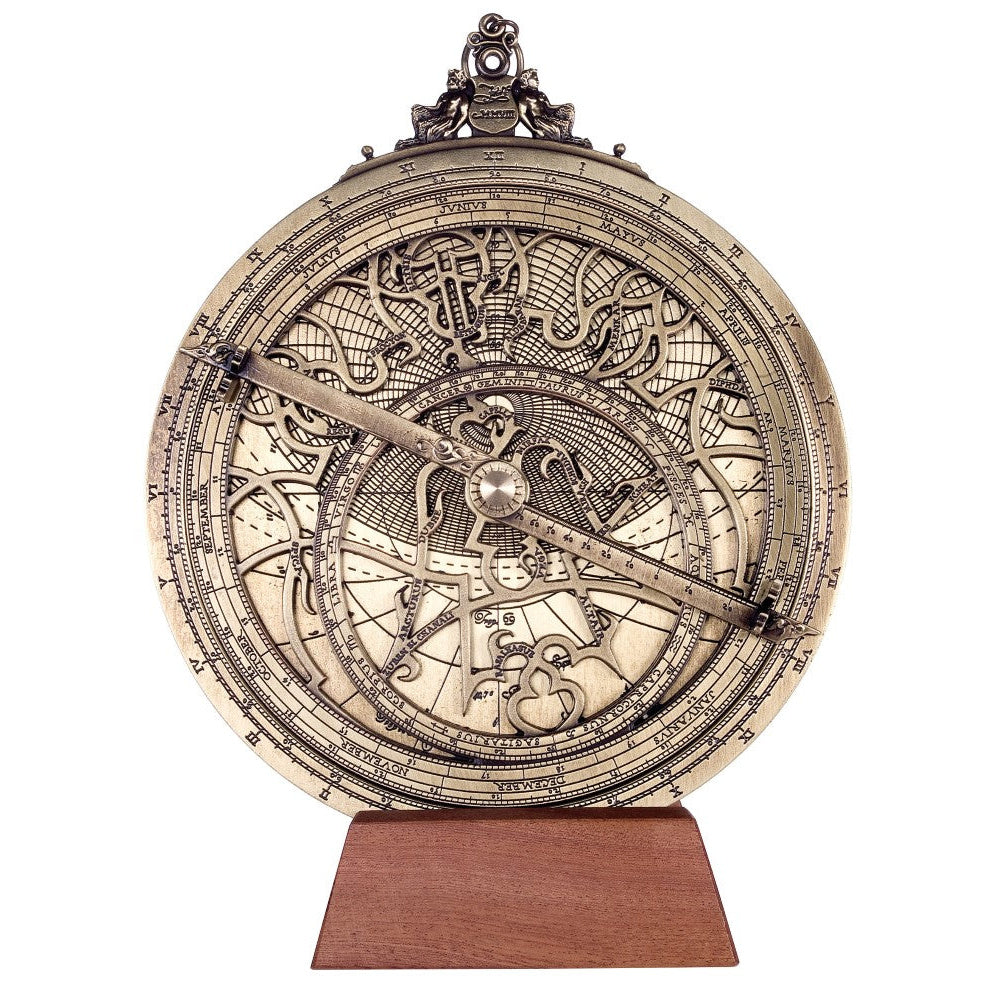 Nagy sárgaréz asztrolábium Rojas- átmérő 20 cm - reprodukció -