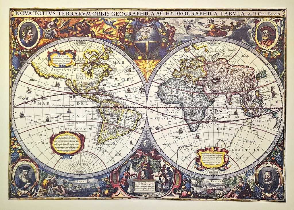Világtérkép 1630r. - J.Hondius utánnyomás