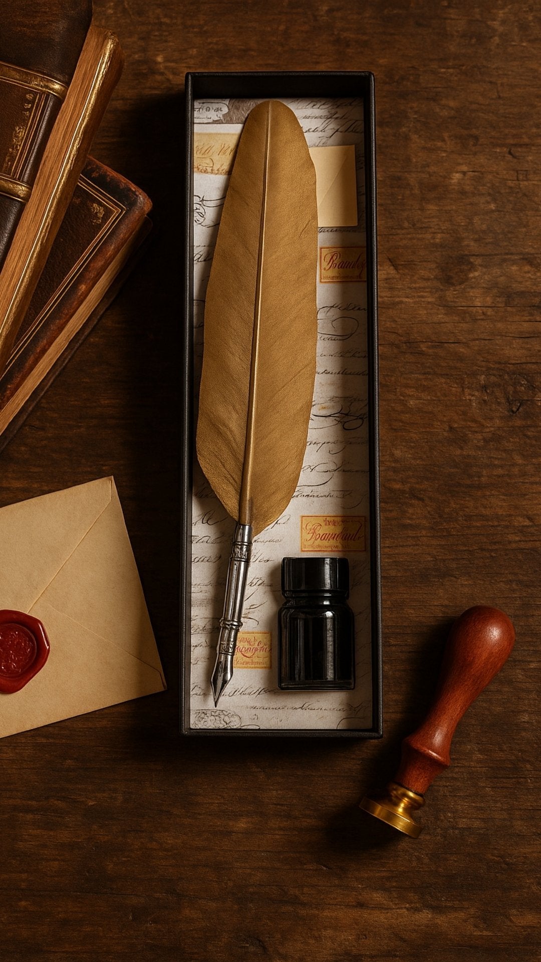 Kalligráfia készlet - Arany toll szár tollheggyel + tinta