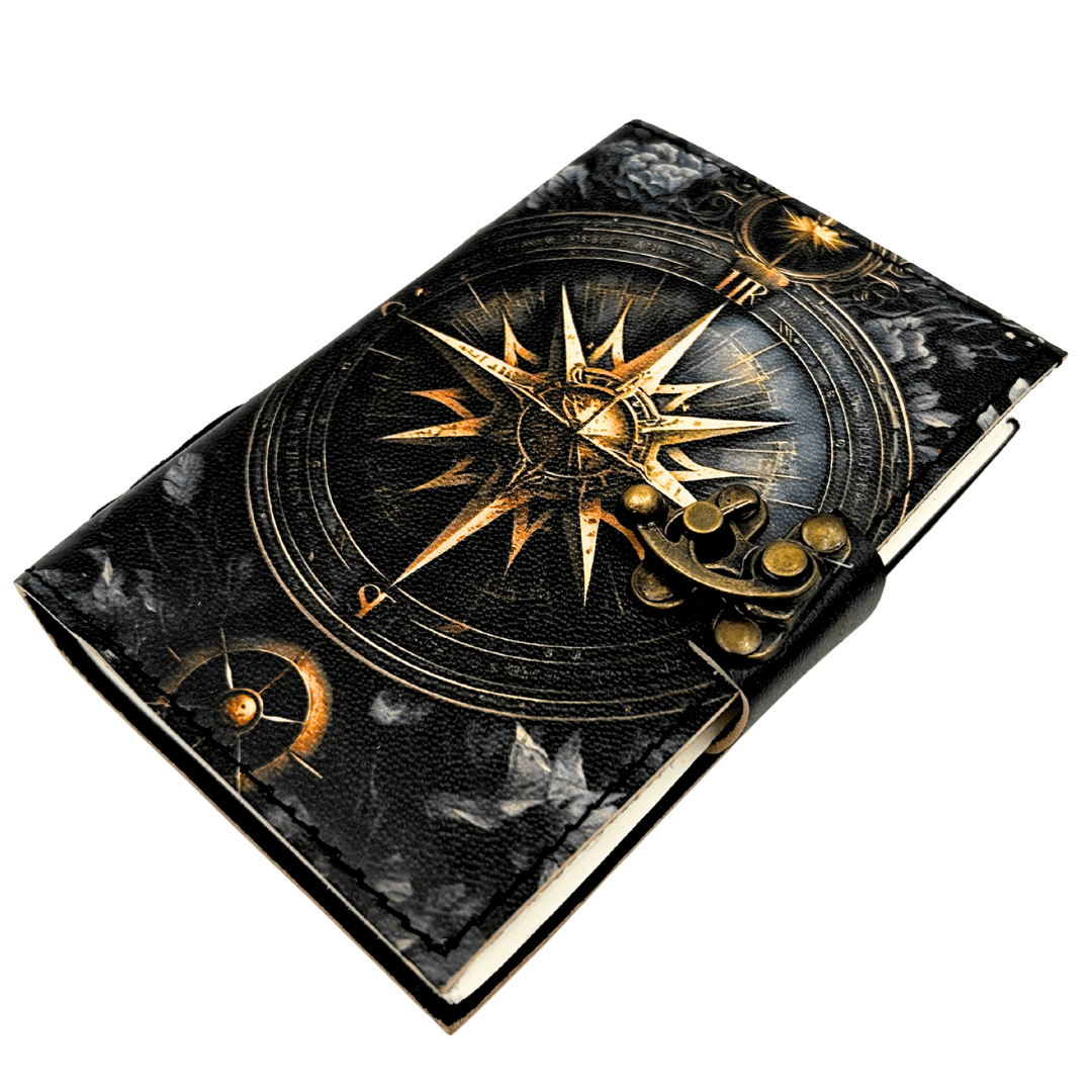 Bőr notesz retro napló iránytű rózsa 200 oldal