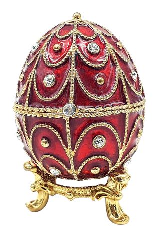 Exkluzív fém ajándékdoboz kristályokkal - Fabergé tojás