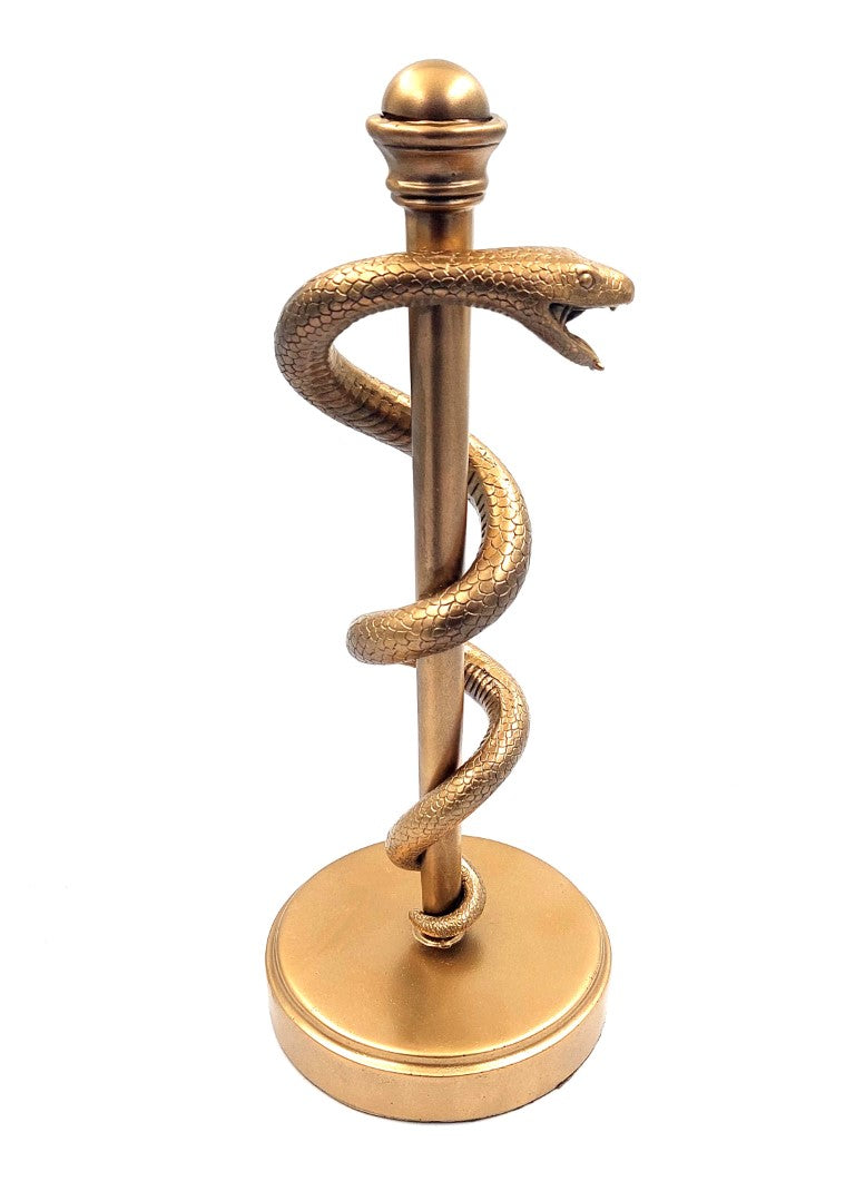 Aszklépiosz aranyszínű botja 30 cm – ajándék orvosnak – MC-9634G