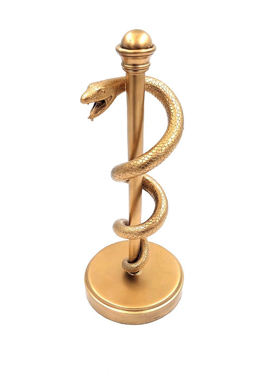 Aszklépiosz aranyszínű botja 30 cm – ajándék orvosnak – MC-9634G
