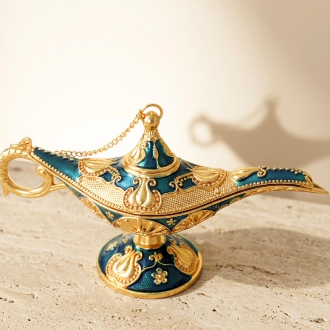 Díszes Aladdin lámpa – Fém – Sötétkék és arany