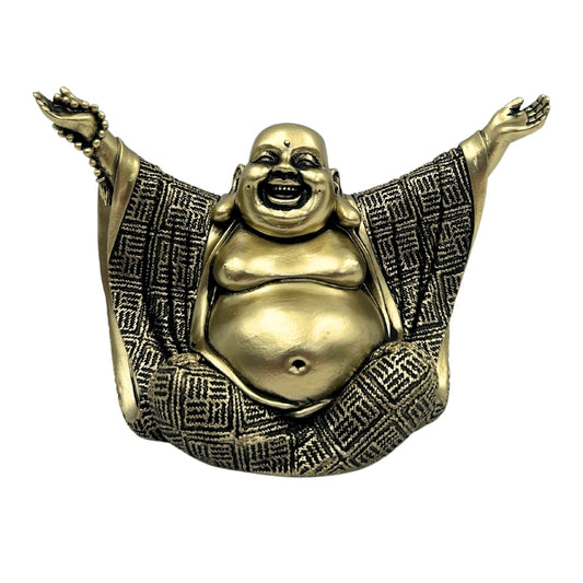 Buddha figura - Vidám Buddha - Arany díszítés