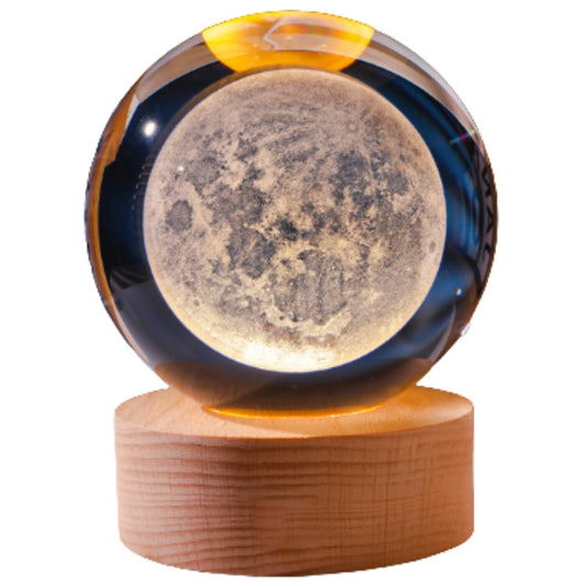 Világító dekoratív kristálygömb fa talapon