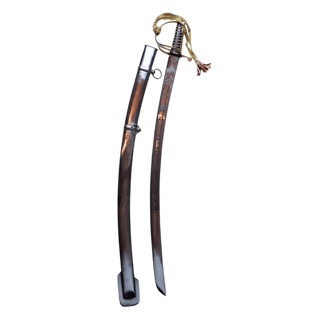 "Radziwiłłówka" lengyel lovassági szablya replika 1917-ből, "Becsület és Haza" felirattal