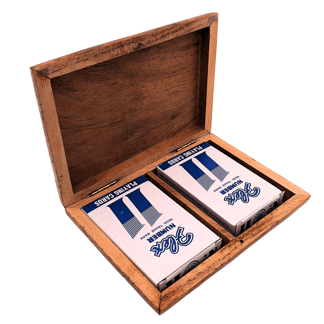 2 pakli kártya fadobozban – Elegáns ajándék – Vintage