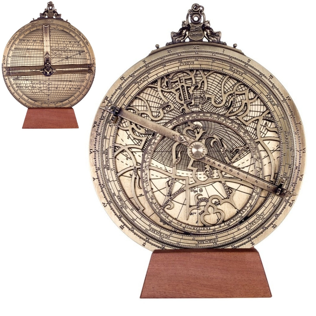Nagy sárgaréz asztrolábium Rojas- átmérő 20 cm - reprodukció -