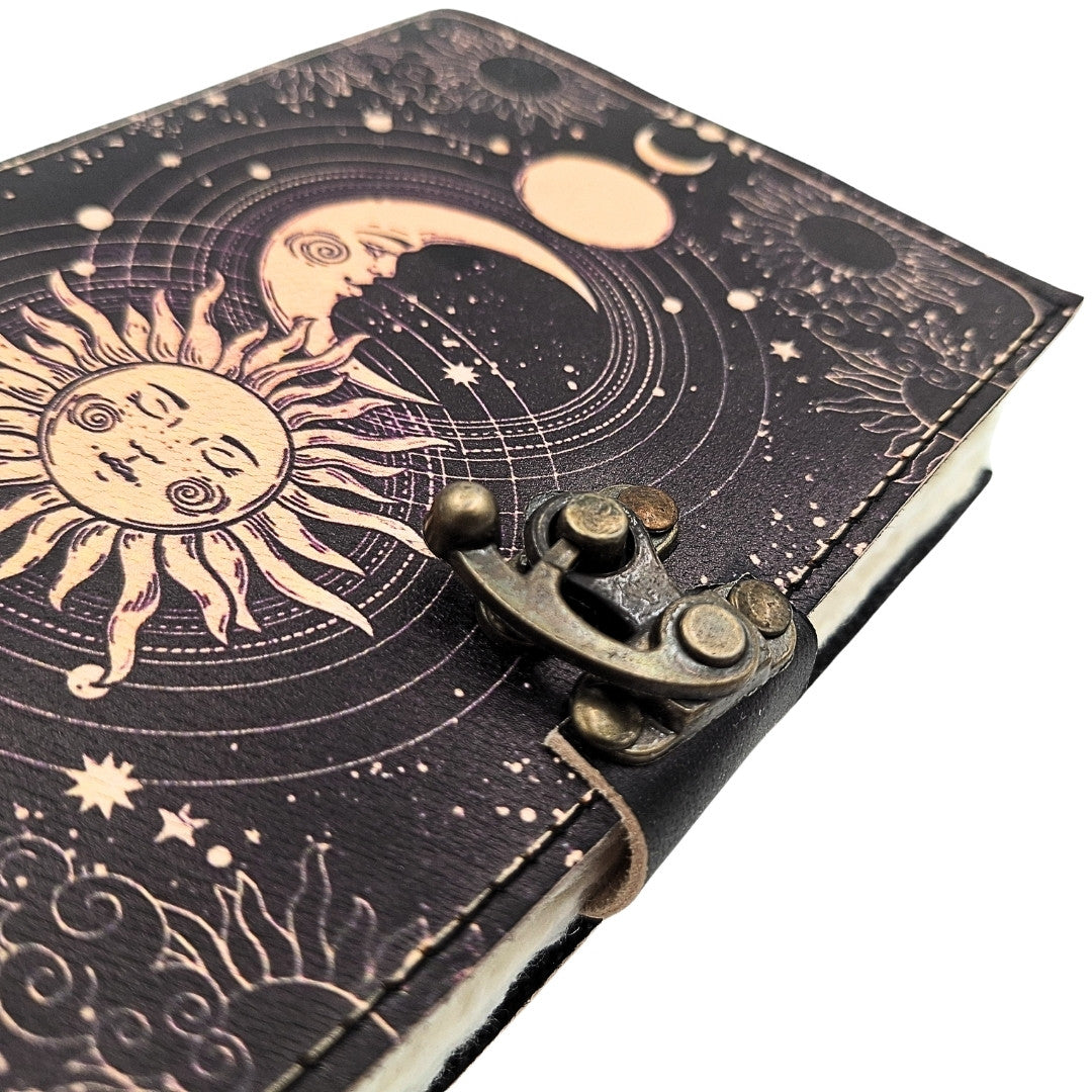 Bőr notesz - Nap és Hold - 200 oldal