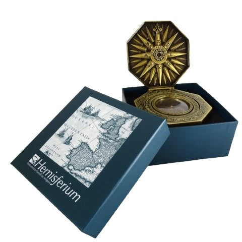Nautikus Cardan sárgaréz iránytű fadobozban - reprodukció