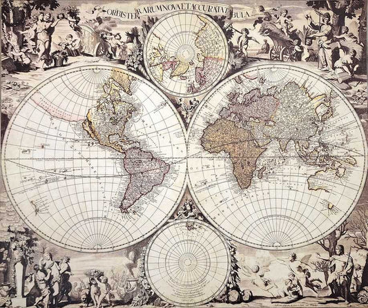 Történelmi világtérkép 1686. - G. Valck - Utánnyomás