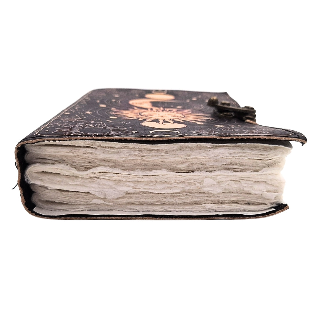 Bőr notesz - Nap és Hold - 200 oldal