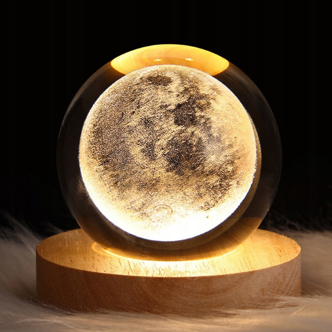 Világító dekoratív kristálygömb fa talapon