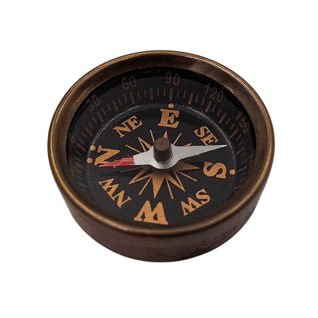 Vintage utazókészlet – iránytű + távcső + nagyító fadobozban