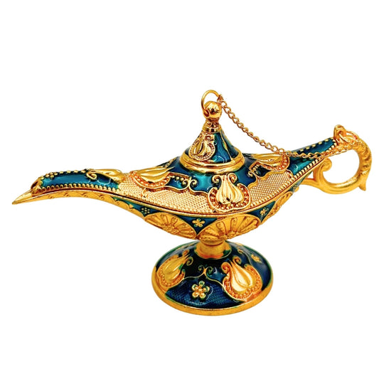 Díszes Aladdin lámpa – Fém – Sötétkék és arany