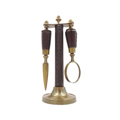 Íróasztali készlet nagyítóval és papírvágó késsel