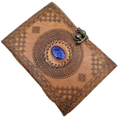 Retro bőr napló kővel – bivalybőr