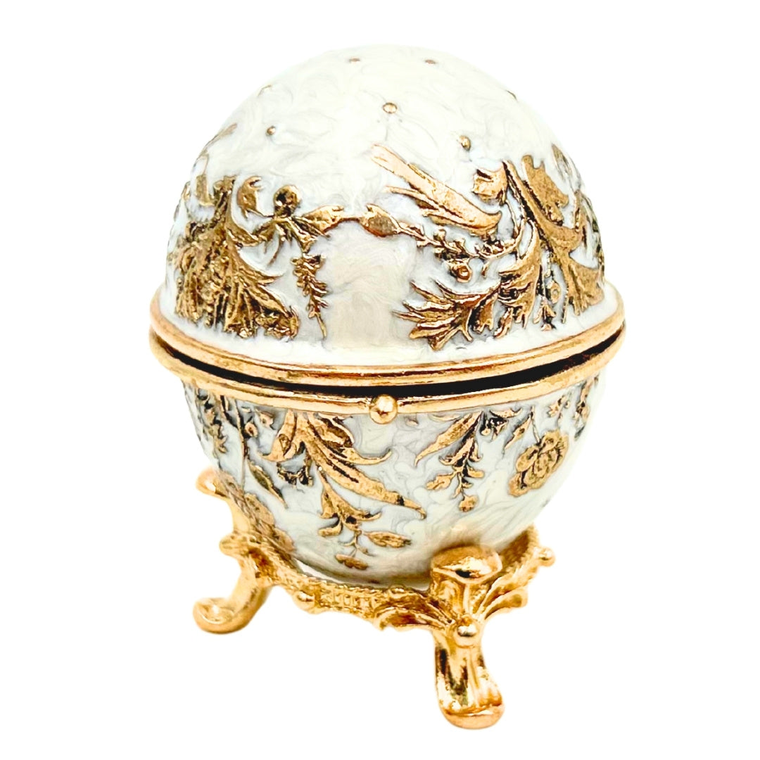 Ékszerdoboz Fabergé tojás - fém kristályokkal