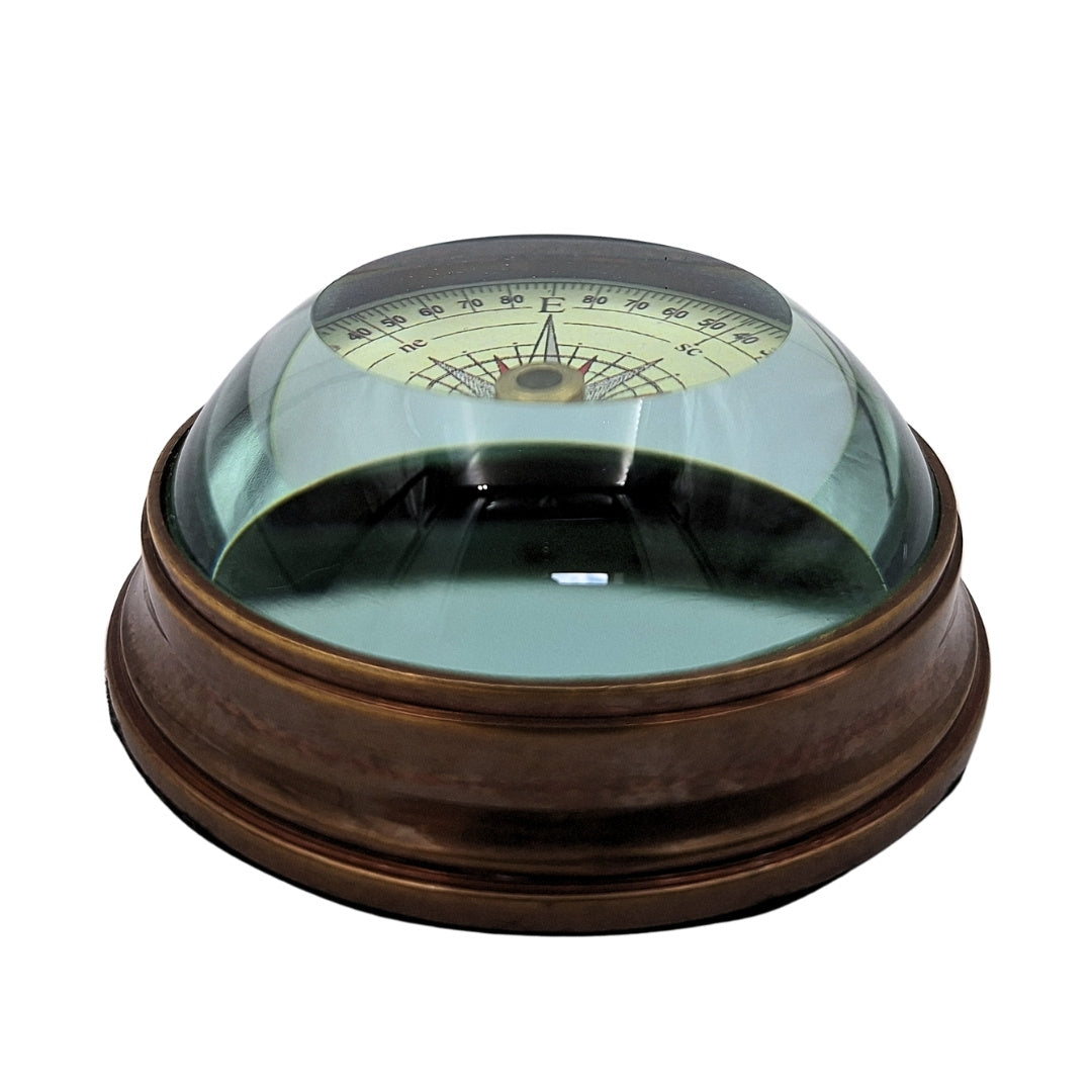 Lentikuláris iránytű - réz és üveg