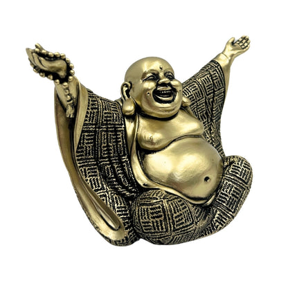 Buddha figura - Vidám Buddha - Arany díszítés