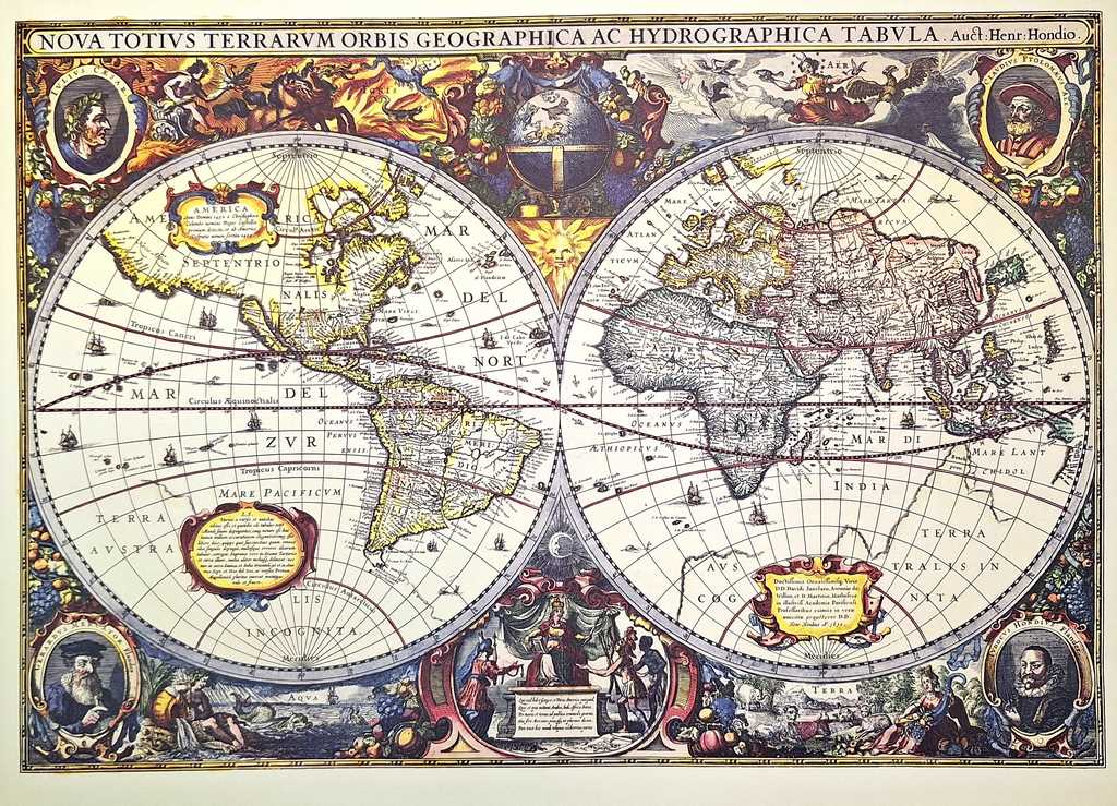 Világtérkép 1630r. - J.Hondius utánnyomás