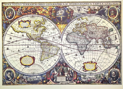 Világtérkép 1630r. - J.Hondius utánnyomás