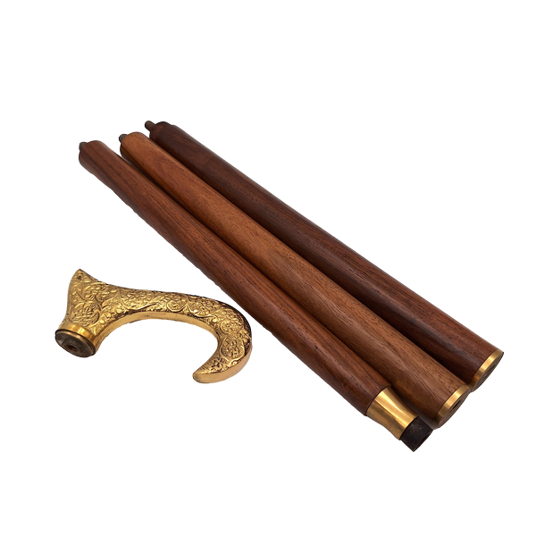 Fa sétabot arany fogantyúval - Összecsukható