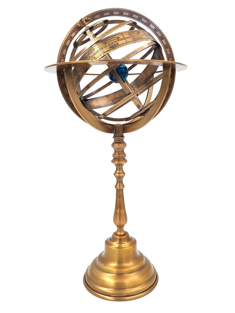 Sárgaréz asztrolábium (armilláris gömb), 39 cm