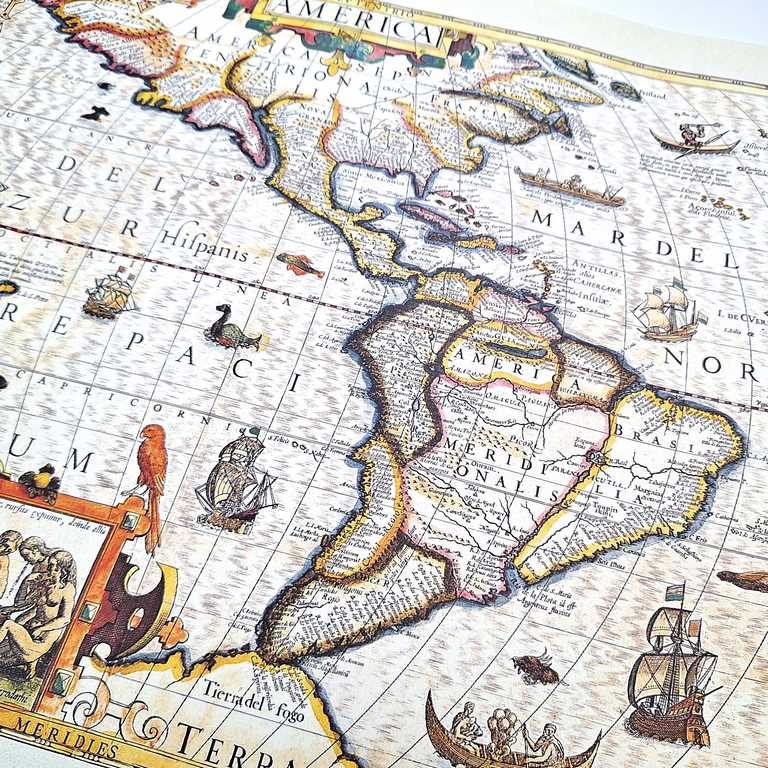 Amerika térképe 1628. - J. Hondius utánnyomás