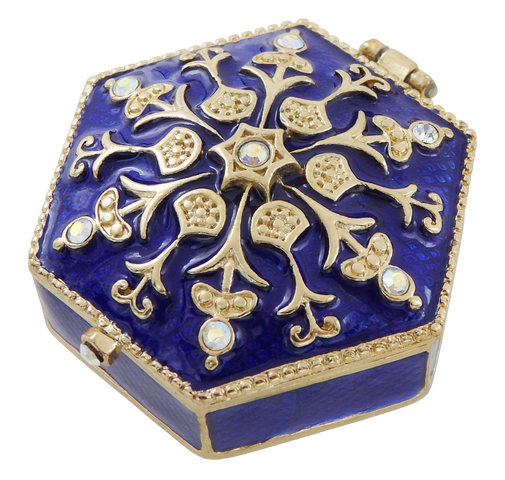 Gazdagon díszített fém ékszerdoboz kristályokkal