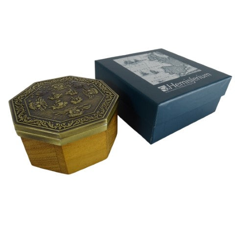 Nautikus Cardan sárgaréz iránytű fadobozban - reprodukció