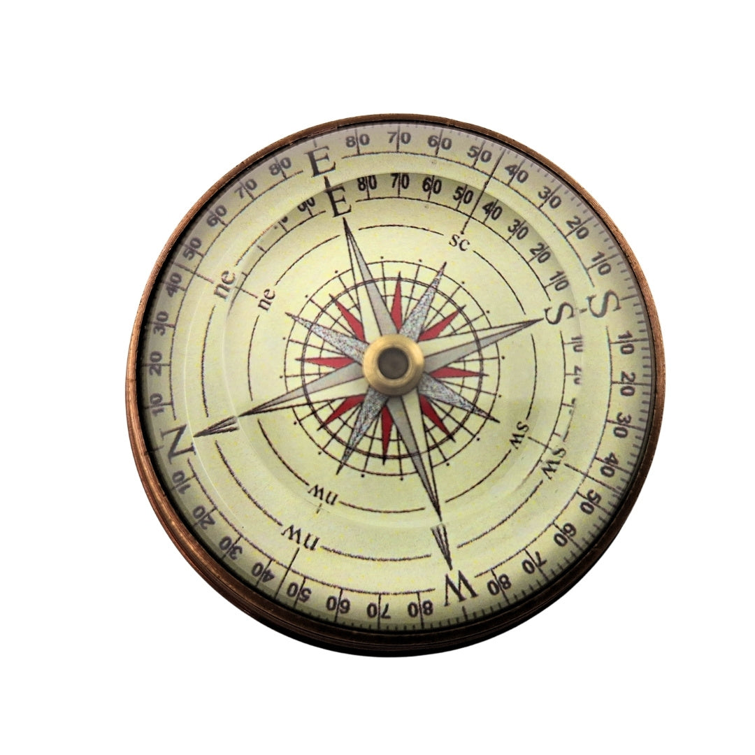 Lentikuláris iránytű - réz és üveg