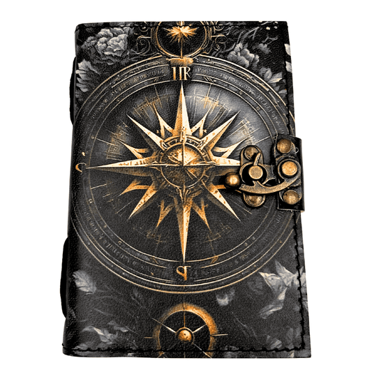 Bőr notesz retro napló iránytű rózsa 200 oldal