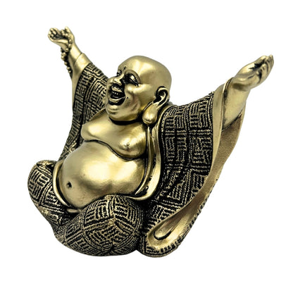 Buddha figura - Vidám Buddha - Arany díszítés